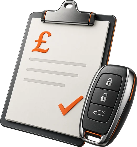 Illustration of a windscreen quote and vehicle key
