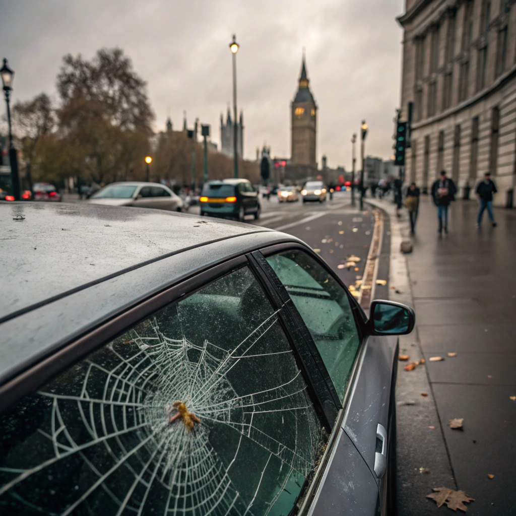 Broken car door glass replacement